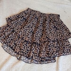 Simplee Floral Tier Mini Skirt, Medium